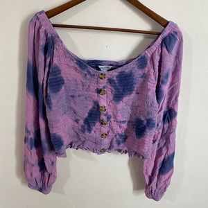 Arizona Tie-dye Long Sleeve Crop Top